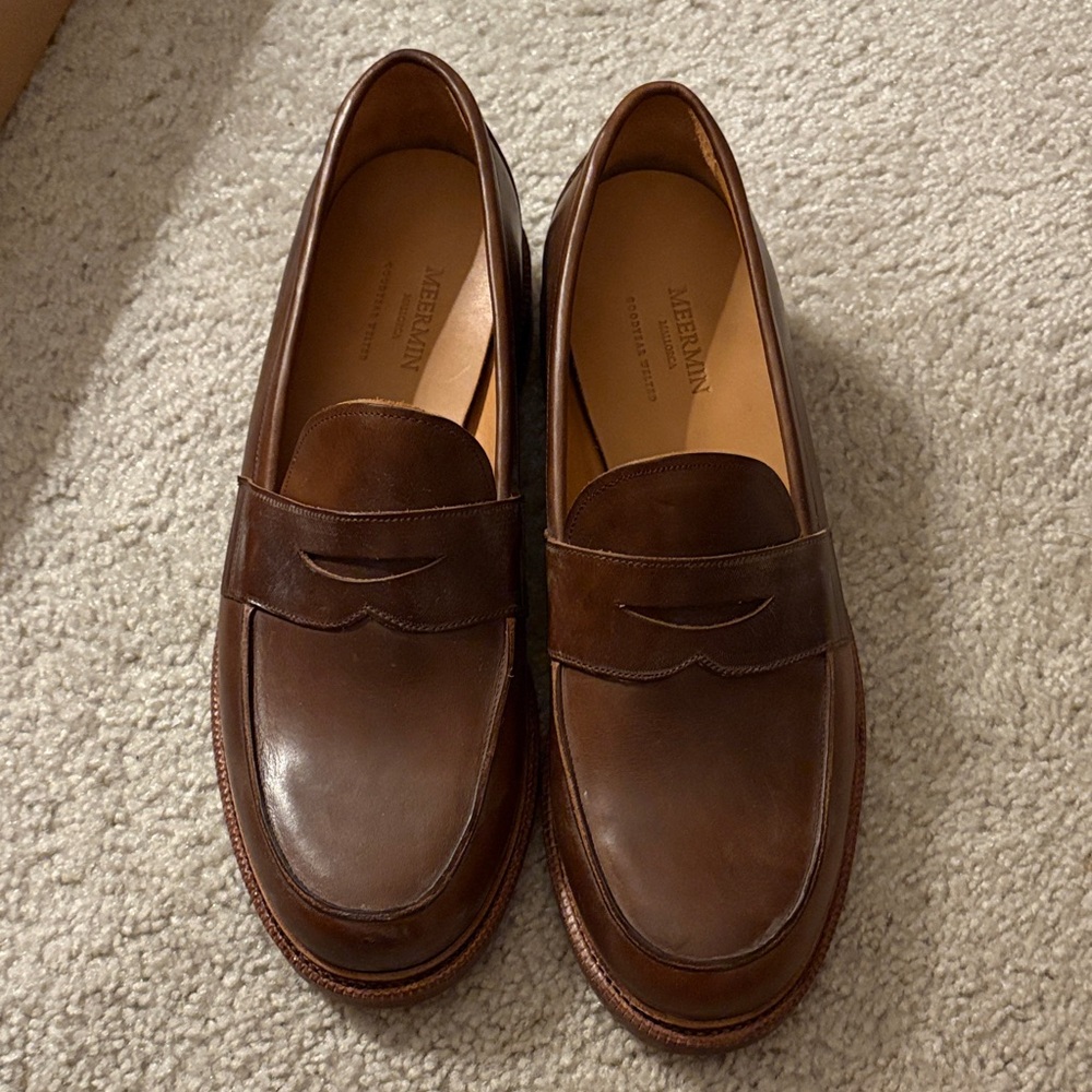 Meermin Rich Brown Leather Loafers